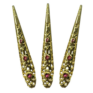 Performance Shooting Props Thousand-Hand Guanyin Long Nail Set Queen Empress Finger Protector Belly Dance Performance Film and Television Costume