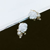 Accessory, asymmetrical fashionable cute earrings from pearl, Korean style, flowered