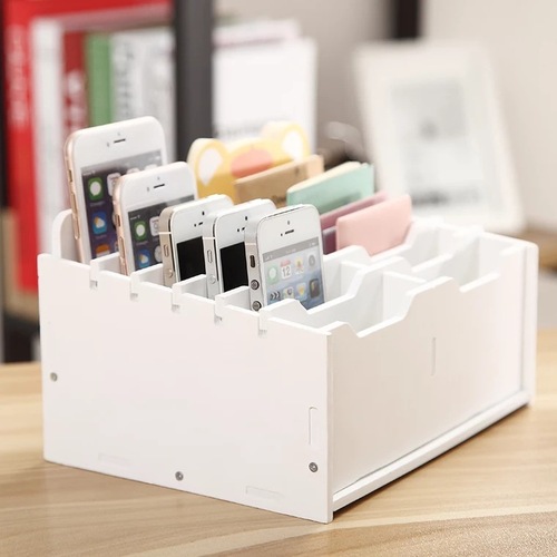 Desktop multi-grid remote control storage rack mobile phone repair organizing box desk 24-grid classified change storage box
