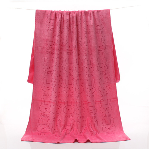 Manufacturer wholesale microfiber 350g 70*140 multi-flower cartoon printed large bath towel supermarket gift bath towel