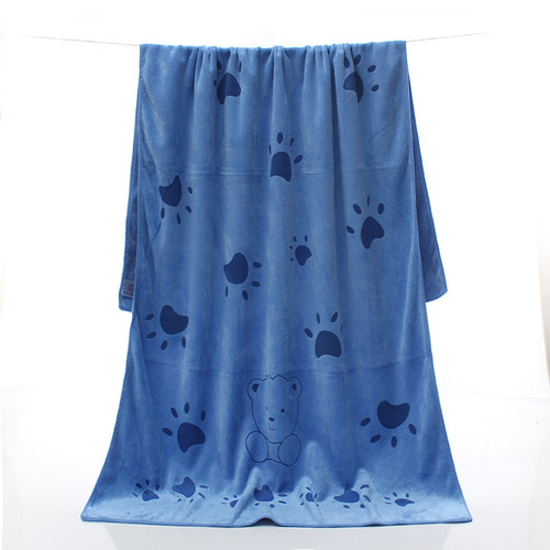 Manufacturer wholesale microfiber 350g 70*140 multi-flower cartoon printed large bath towel supermarket gift bath towel