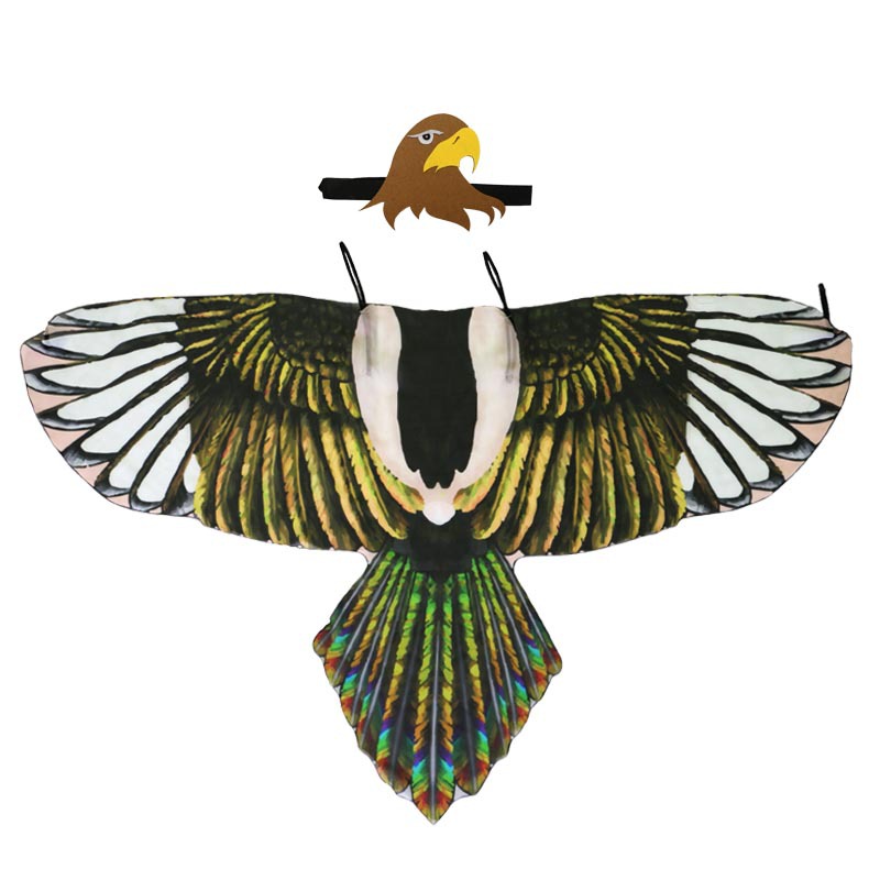 Halloween simulación alas de pájaro capa tocado águila rendimiento del partido apoyos traje cos