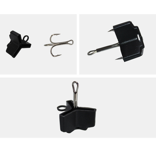 Weihe Black Three Hook Covers Fishhook Protective Cover Three Anchor Hook Covers 1#2#3#4#5# Hook Protector Accessories Wholesale