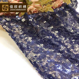 欧洲站女装新品网红连衣裙礼服面料 亮片面料方形 珠片绣面料