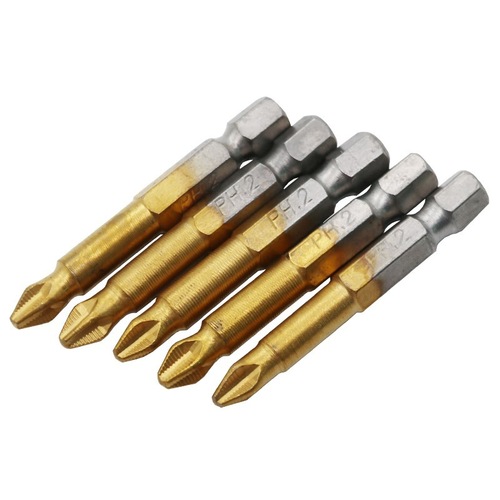 S2 titanium-plated PH2 non-slip bit household electric screwdriver screwdriver wind screwdriver hexagonal screwdriver 5 pieces