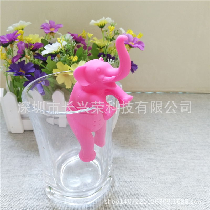 厂家现货创意硅胶大象泡茶器茶滤 外贸爆款硅胶大象茶包茶漏