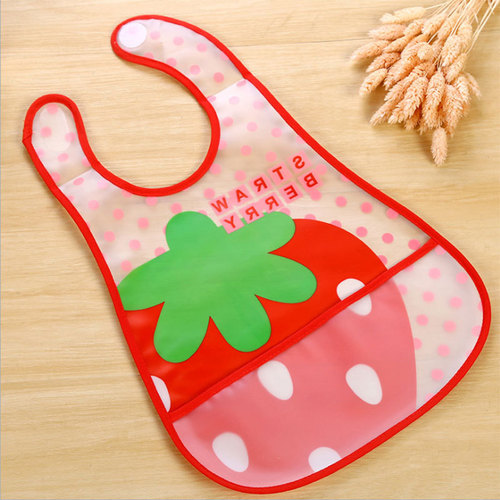 Baby three-dimensional waterproof bib saliva napkin children's baby food bag EVA food clothes hook-and-loop bib wholesale
