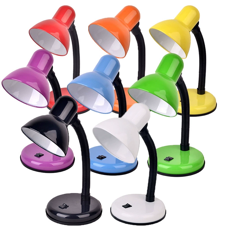 Teaching table lamp, metal study desk lamp, eye-protection LED-compatible, adjustable, no bulb