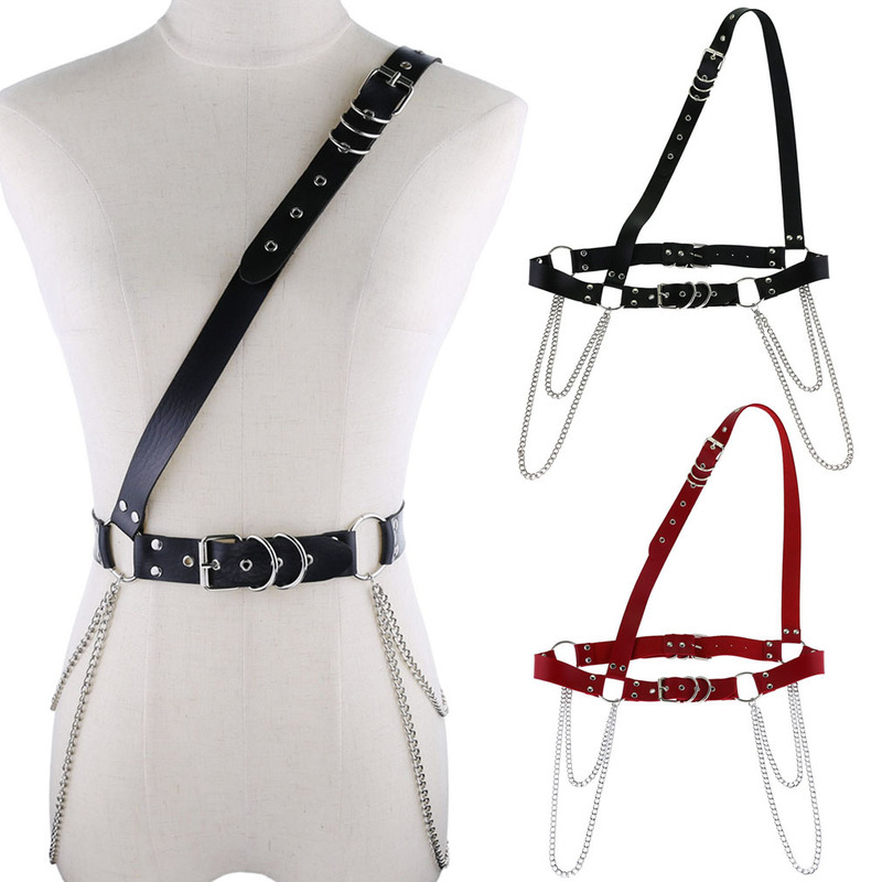 New design punk hip hop fashion women's men's belt chain trend leather pin buckle chain belt strap New design punk hip hop fashion women's men's belt chain trend leather pin buckle chain belt strap