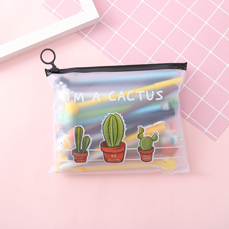 girl heart cute cartoon 0.5 black gel pen set 20 plus pencil case student ball pen signature pen internet celebrity