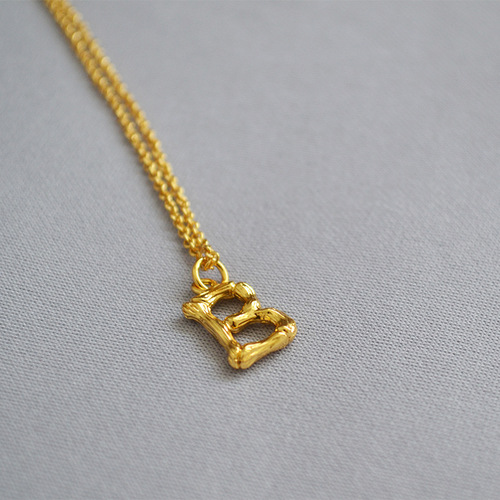 Euro-American Celi Trendy Retro Creative 26 English Letters 1.5cm Bamboo Joint Pendant Simple and Versatile Necklace