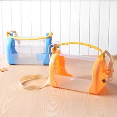 Hamster gold wire take-out cage strap box small pet transparent acrylic strap box out carrying pet bird supplies