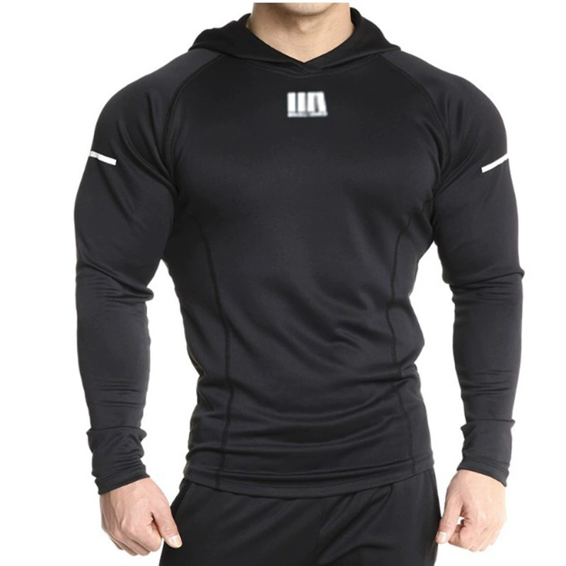Men's sports demi-season sweatshirt for gym for leisure, high thin hoody for training, for running