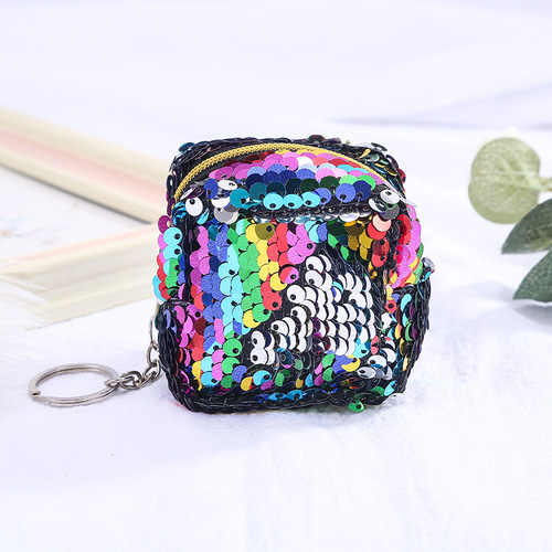New children's coin purse with double color 3D glitter money clip for girls, mini wallet storage small bag