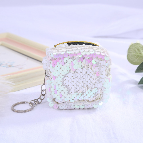 New children's coin purse with double color 3D glitter money clip for girls, mini wallet storage small bag
