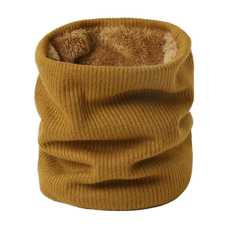 Demi-season fleece keep warm colored knitted scarf for men and women, with neck protection
