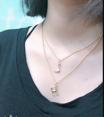 Euro-American Celi Trendy Retro Creative 26 English Letters 1.5cm Bamboo Joint Pendant Simple and Versatile Necklace