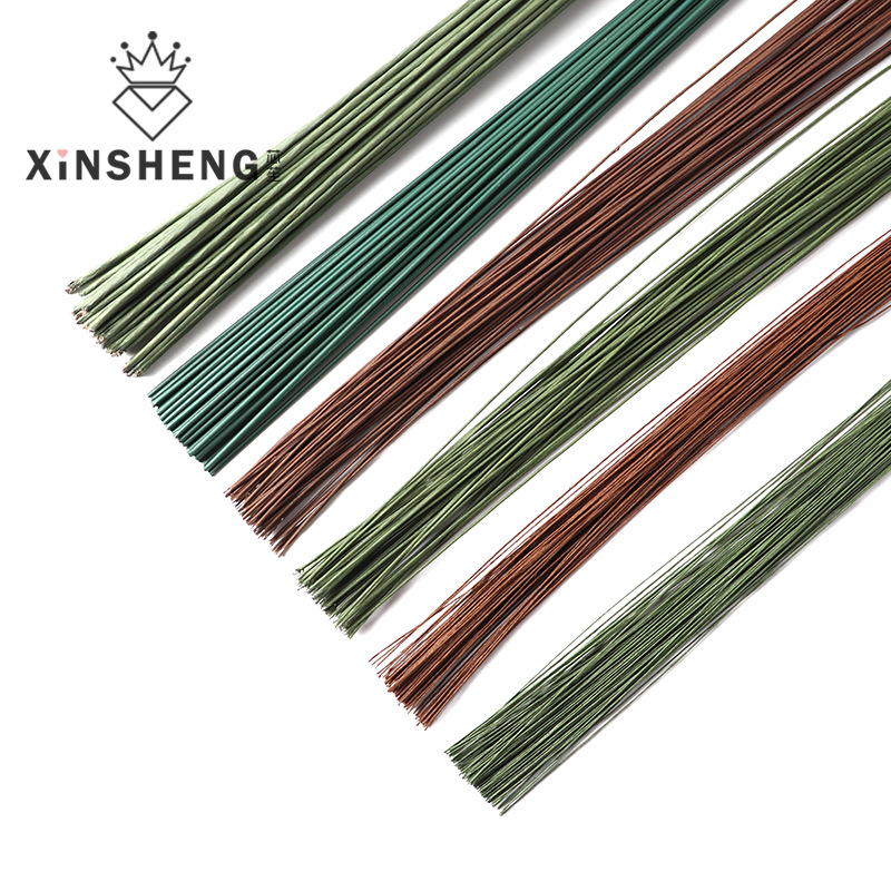 floral iron wire story flower stem paper bag plastic bag thick and thin iron wire handmade diy silk screen bouquet tie silk artificial flower