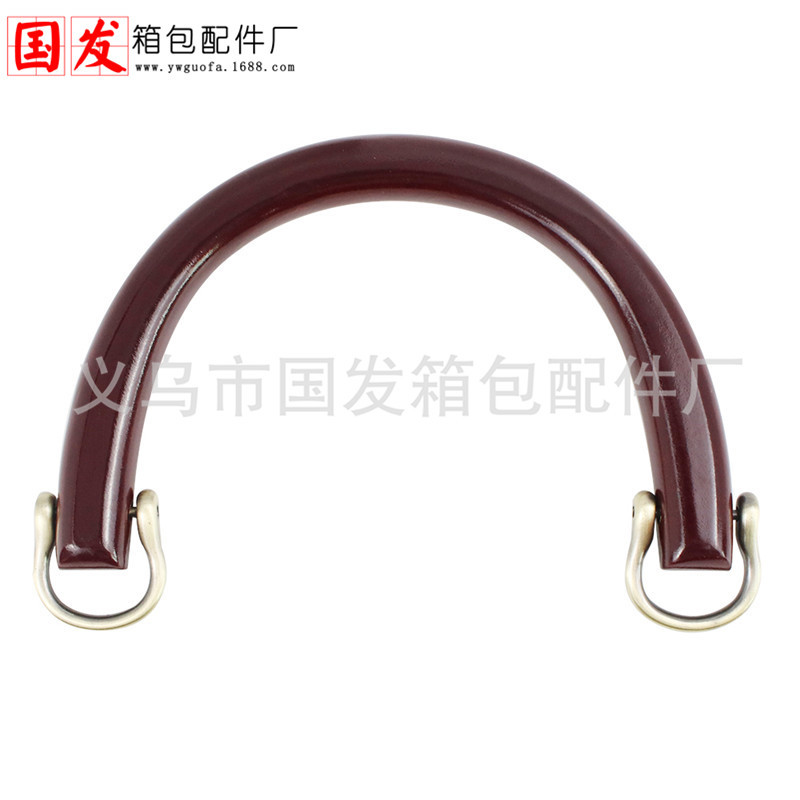 15.5cm de madera de mano portátil de madera sólida con botón accesorios de bolsa DIY