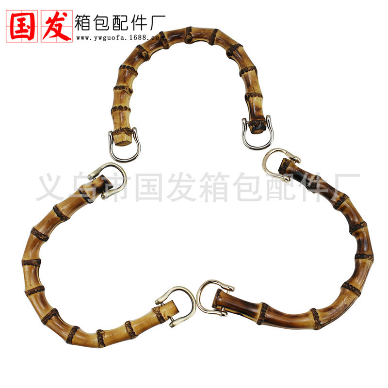 Abanico portátil de bambú de 15,5 cm con botón lateral