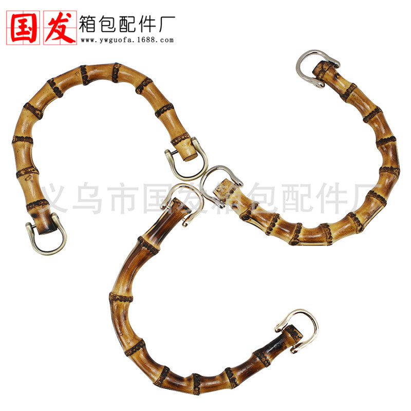 Abanico portátil de bambú de 15,5 cm con botón lateral