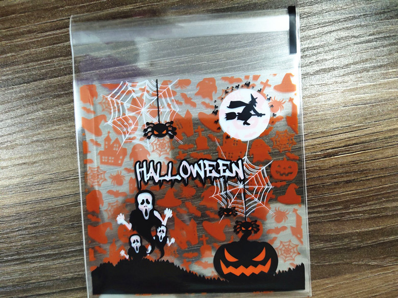 Bolsas de embalaje para dulces de Halloween y Navidad, bolsas para galletas, bolsas autoadhesivas de OPP para hornear, bolsas de embalaje para alimentos navideños