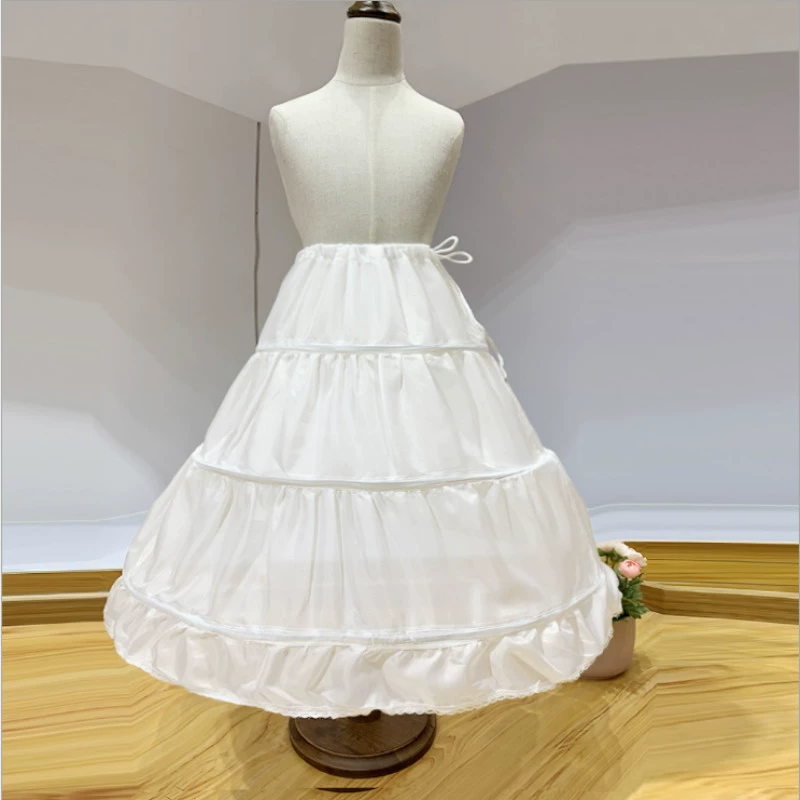 Children's Puffed Petticoat Skirt, 3-Layer with Single Steel Hoop, 55 cm, Sizes 110–170