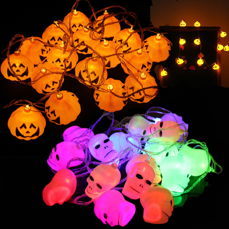 Halloween string lights pumpkin lights ghost festival pumpkin string lights skull bucket decorative lights ghost festival luminous pumpkin lights