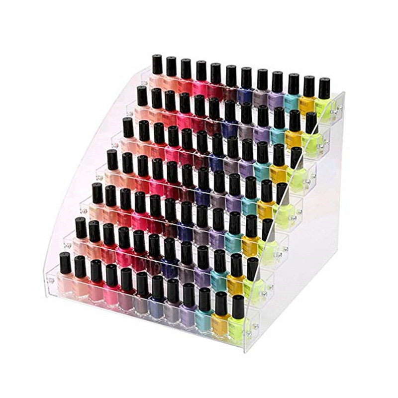 Nail Polish shelf display rack acrylic trapezoidal multilayer nail polish storage box desktop transparent nail polish display rack