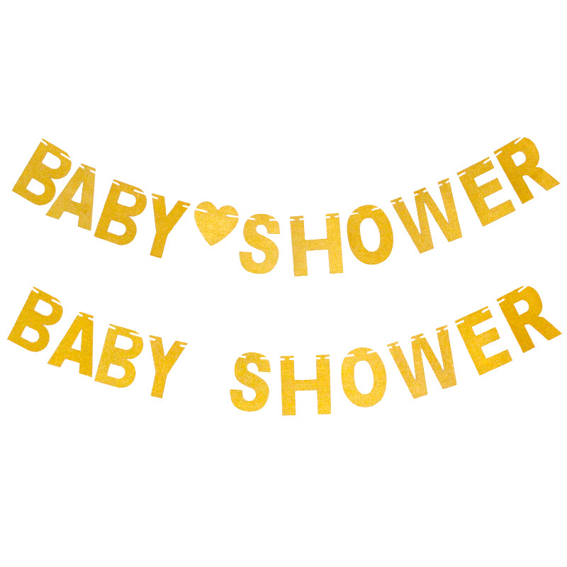 Europa y América del bebé de la fiesta de cumpleaños decoración Garland amor ducha brillo bebé carta bandera tirón