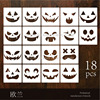 Halloween Pumpkin Expression Face Paper-cuts for Window Decoration children gift Hollow Plastic Hand account Coloured drawing Jet painting Template