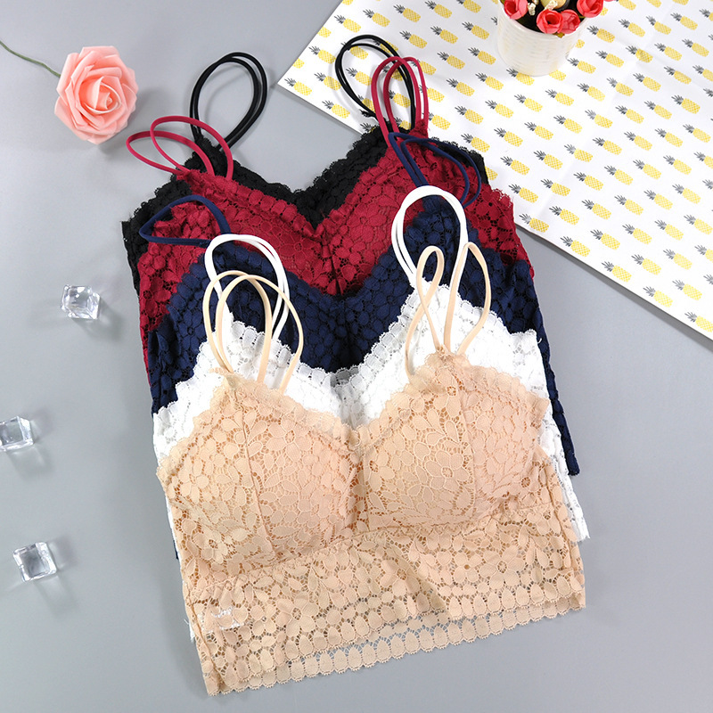 Cross-Border Lace Strapless Breathable Wireless Push-Up Bra with Sexy Back Design, Detachable Cups, Small Camisole Lingerie for Women Cross-Border Lace Strapless Breathable Wireless Push-Up Bra with Sexy Back Design, Detachable Cups, Small Camisole Lingerie for Women