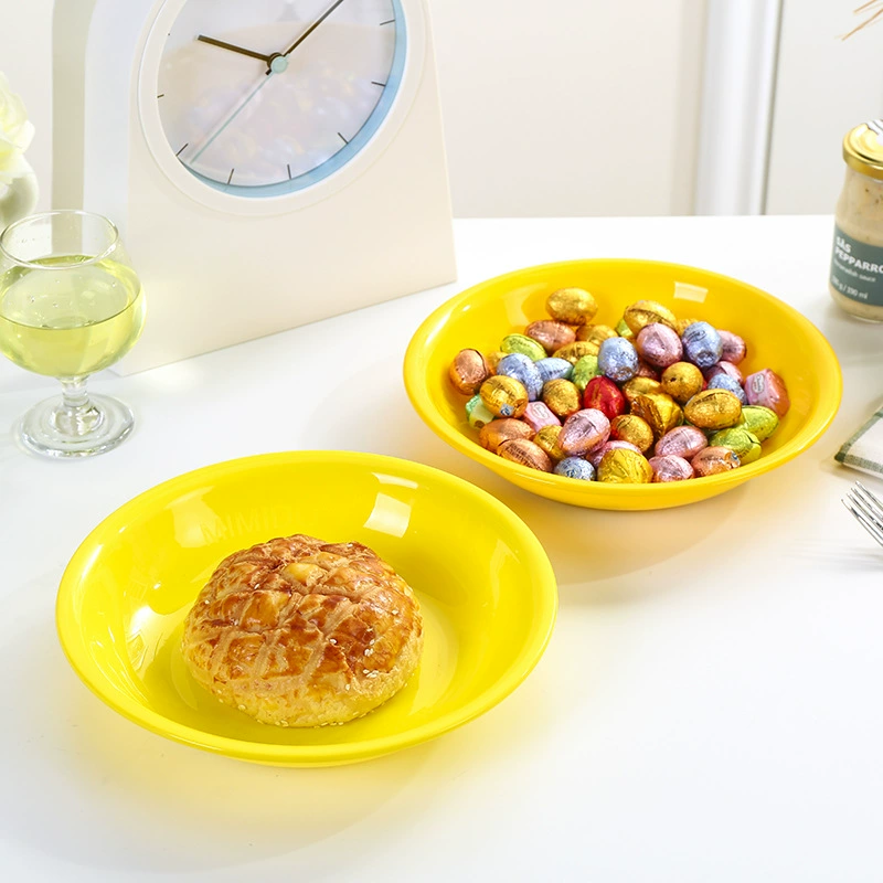 Заводская круглая тарелка с фруктами пластиковая салатная тарелка с семенами дыни микроволновая печь тарелка пластиковая пластина PP