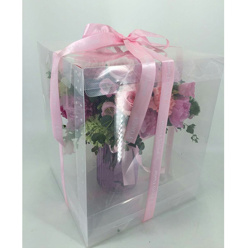 Portable Transparent Flower Protection Box, Flower Gift Packaging Box, Hand Held Flower Arrangement Box, Flower Packaging Materials