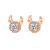 Earrings, zirconium, Korean style, simple and elegant design, with snowflakes