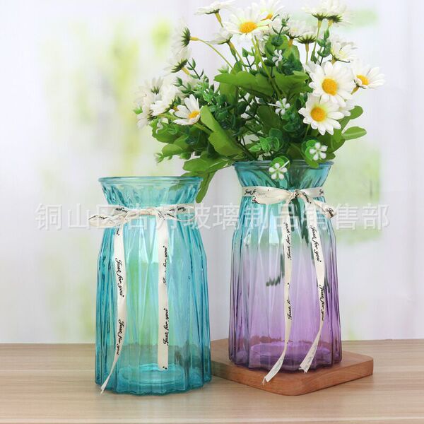 Glass vase flower arrangement living room home dry flower decoration…