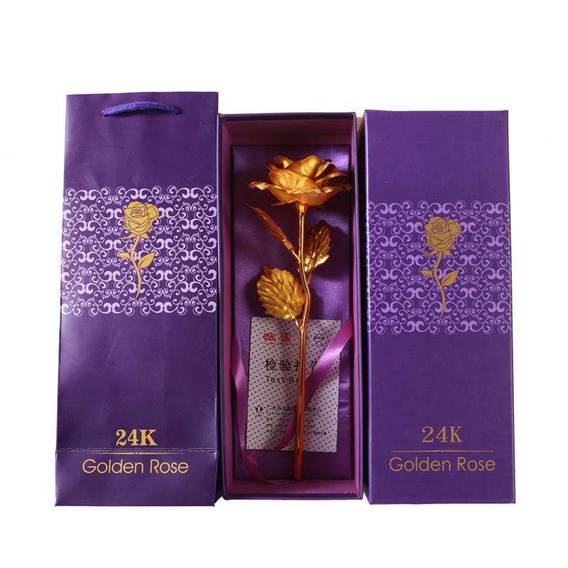 Oro Rosa 24K hoja de oro rosa artificial ramo creativo Día DE LA Madre Día de San Valentín Regalo de Cumpleaños fábrica al por mayor