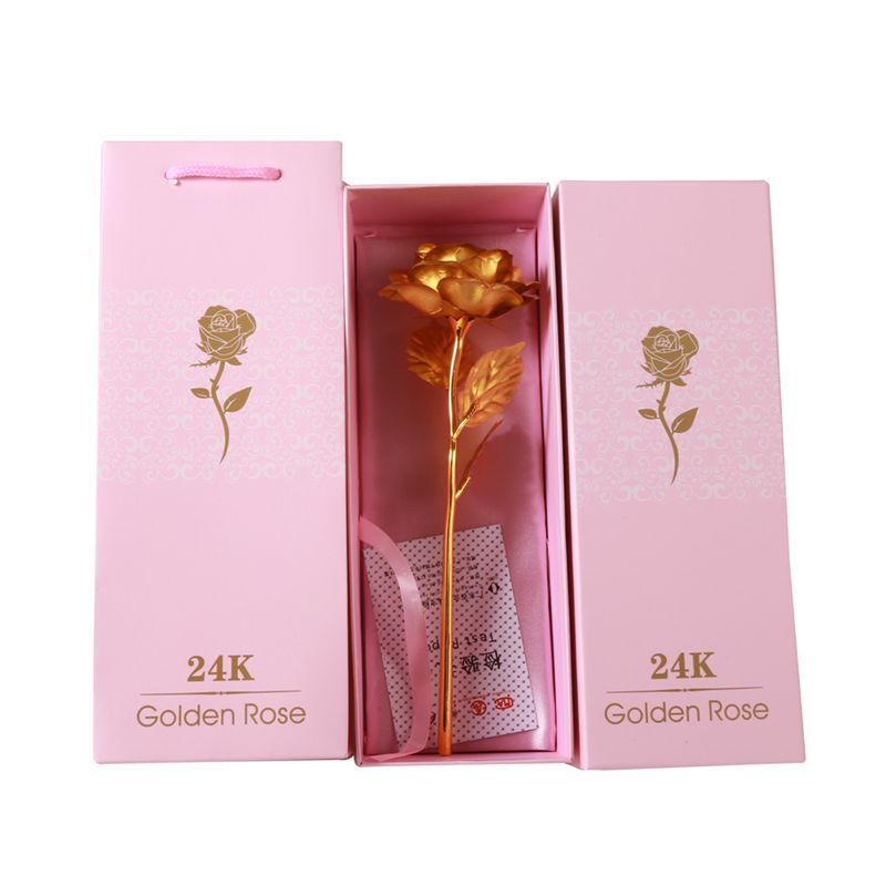 Oro Rosa 24K hoja de oro rosa artificial ramo creativo Día DE LA Madre Día de San Valentín Regalo de Cumpleaños fábrica al por mayor