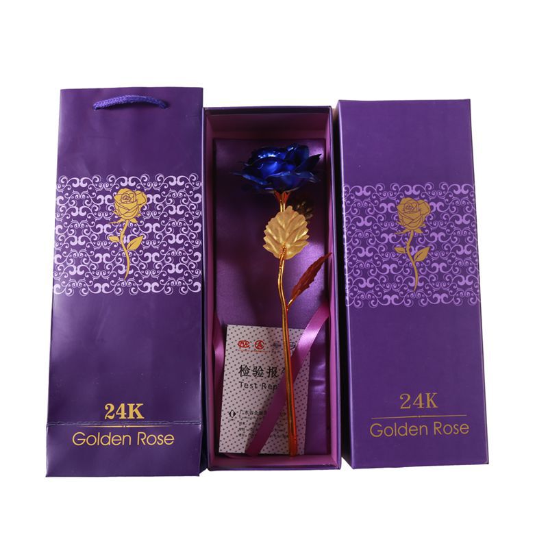 Oro Rosa 24K hoja de oro rosa artificial ramo creativo Día DE LA Madre Día de San Valentín Regalo de Cumpleaños fábrica al por mayor