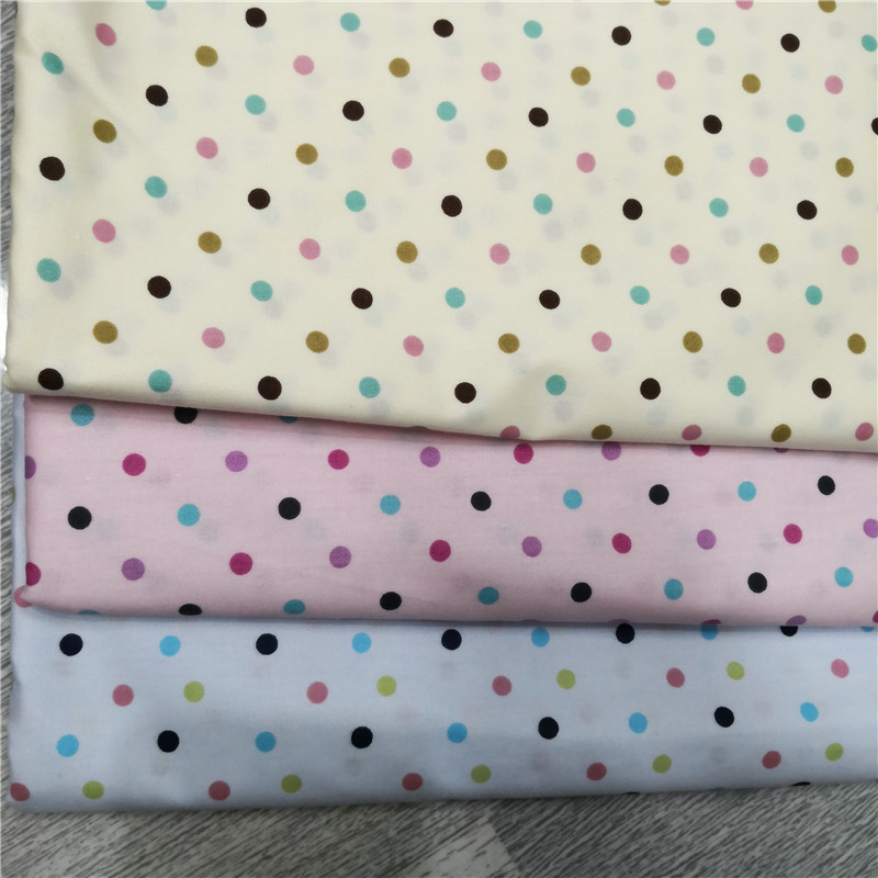 水玉点点波点圆点印花布料纯棉斜纹布宝宝布DIY手工布全棉布面料