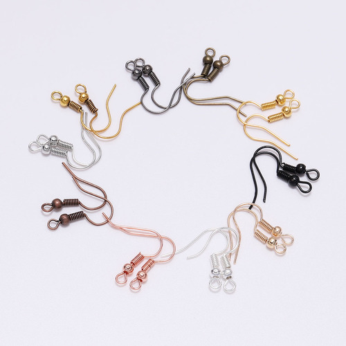 Cheap earring hook accessories DIY jewelry accessories large ear hook with bead ear hook curved ear hook gold silver