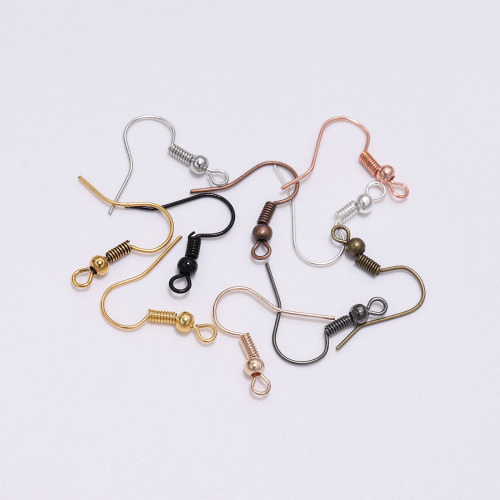 Cheap earring hook accessories DIY jewelry accessories large ear hook with bead ear hook curved ear hook gold silver