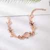 Trend jewelry, golden bracelet, Korean style, Japanese and Korean, cat's eye, pink gold, wholesale