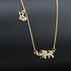 Trend metal golden water, crystal, fashionable necklace, accessory, Korean style, wholesale