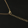 Trend metal golden water, crystal, fashionable necklace, accessory, Korean style, wholesale