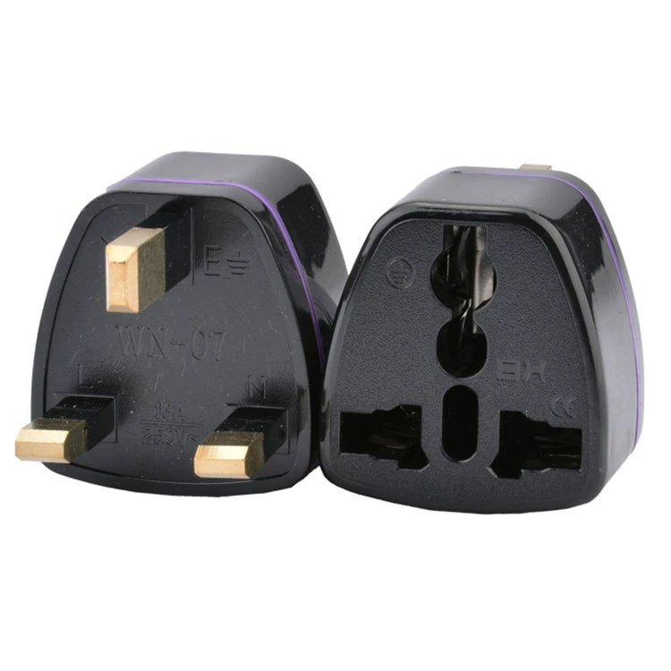 Cross-border pure copper British standard adapter plug for UK-to-US/Australian/European to UK standard, CE certified in-stock
