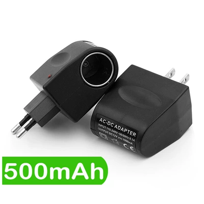 Car Cigarette Lighter Fast Charger 220V to 12V Multifunctional Conversion Plug for Car and Home Use High-Power Charger (Mobil şarj cihazları) - american-regulations-side-hole-500ma