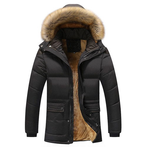 Winter bag-style detachable hood brown casual youth plain lined zipper mid-length cotton coat