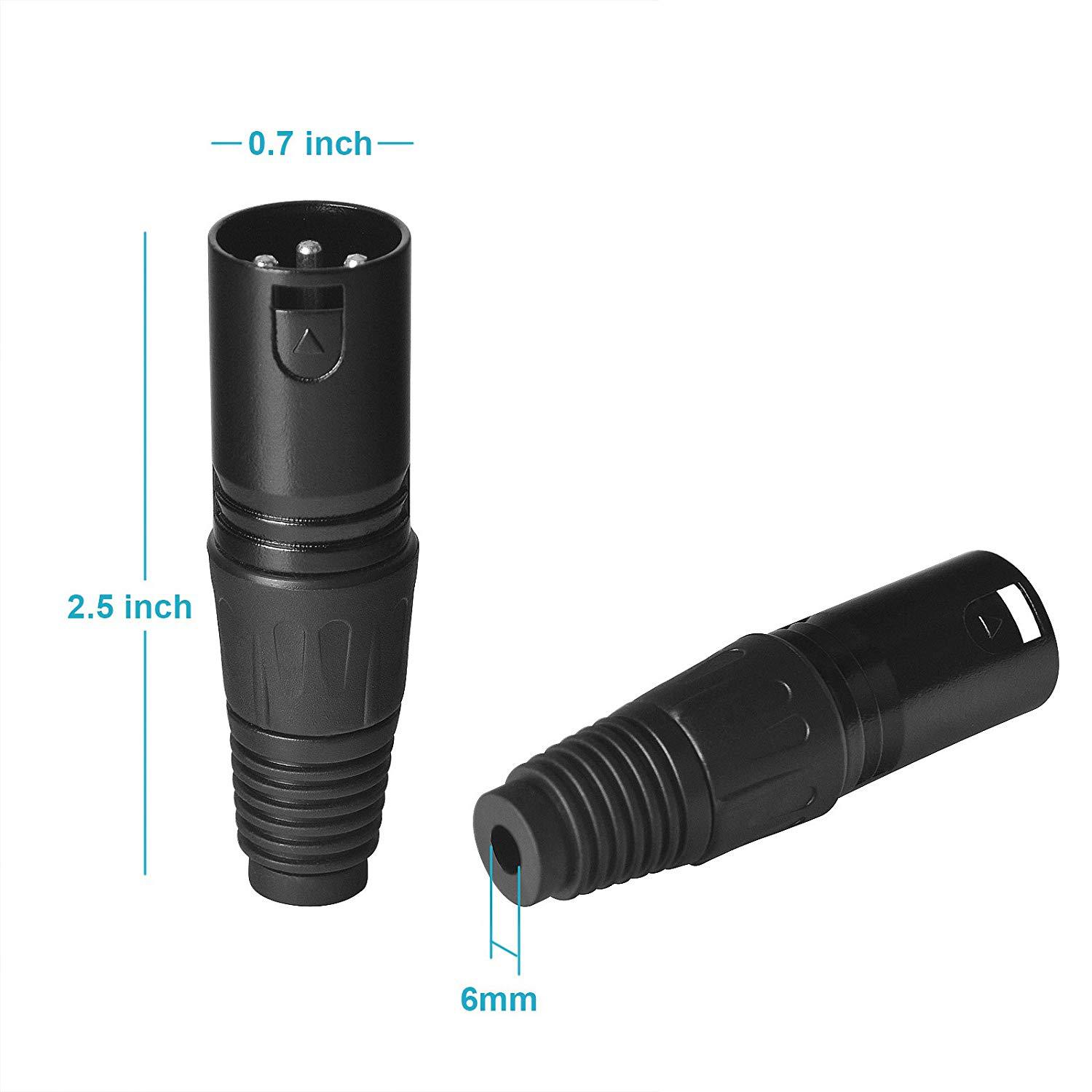 3芯卡龙平衡插头 导电黒色卡侬头公插头 KTV音箱卡侬头 话筒接头