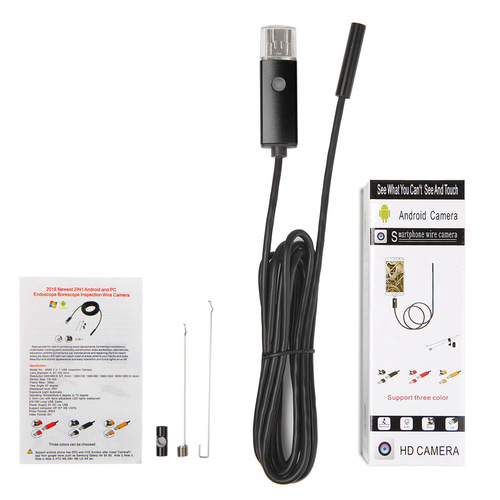 5.5mm Foreign Trade HD Mobile Phone Camera Dual-Use Computer Industrial Endoscope 1-10m Endoscope 